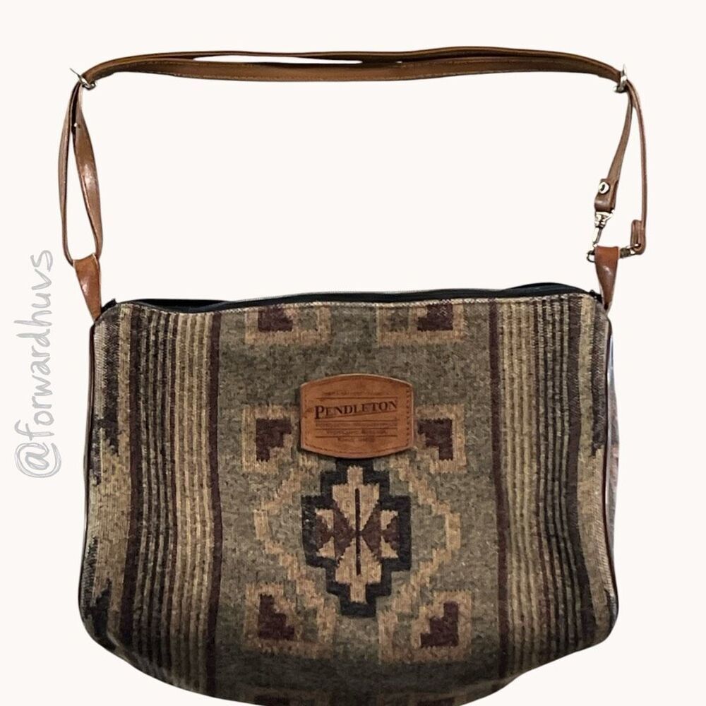 Pendleton Wool & Leather Shoulder Bag – Replacement Vegan‑Leather Strap